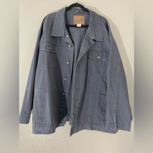 True nation-Size 3XLT- blue jean button up jacket